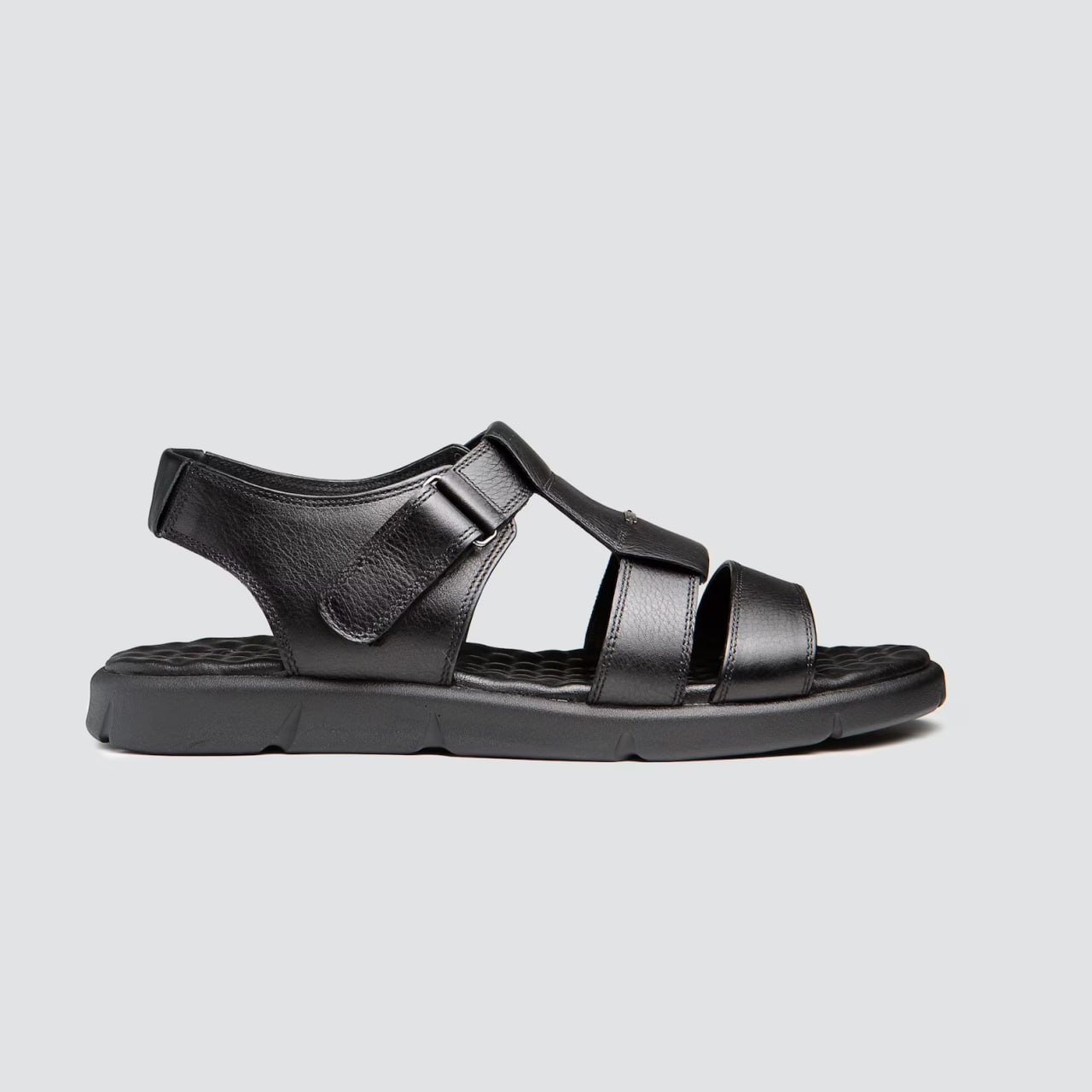 Men's Black Leather Sandals - Image 4