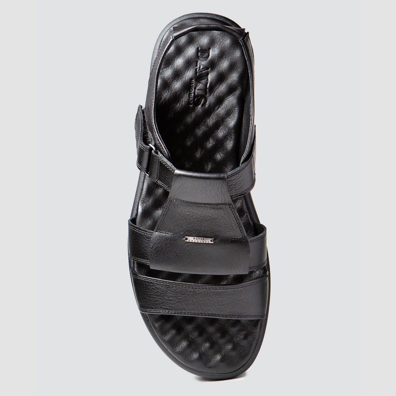 Men's Black Leather Sandals - Image 3