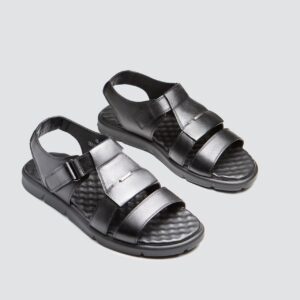 Men's Black Leather Sandals
