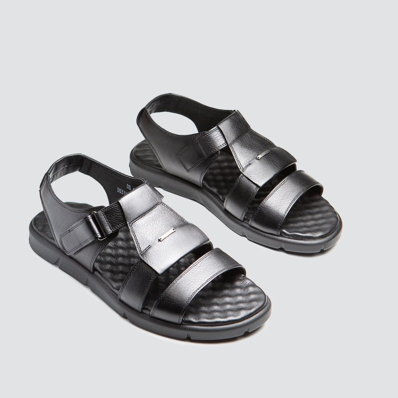 Men's Black Leather Sandals